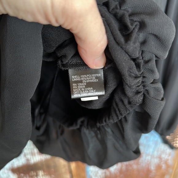 Gianni Bini Black Sheer Blouse with Studded Cuffs Size XS - Picture 5 of 6